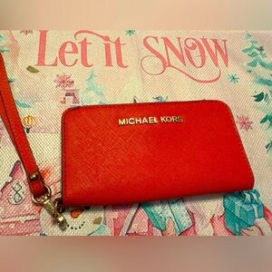 Michael Kors Vibrant Red Wristlet
